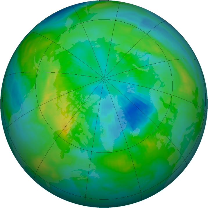 Arctic ozone map for 05 October 1979